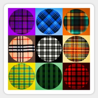 Tartan fabric collage Sticker